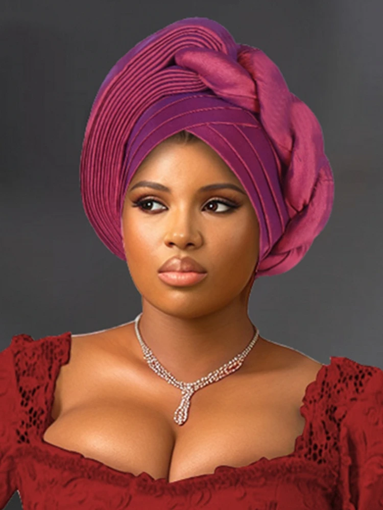 

Glitter Full Body Pleated Turban Cap for Women 2025 Lady Head Wraps Muslim Headscarf Hat Turbante Mujer African Headpiece