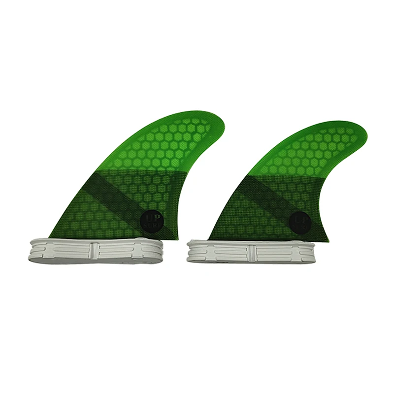 Sup Accessories Double Tabs 2 UK2.1 Green Color Quad Fin Set Surfboard Fins Honeycomb Fibreglass In Surfing