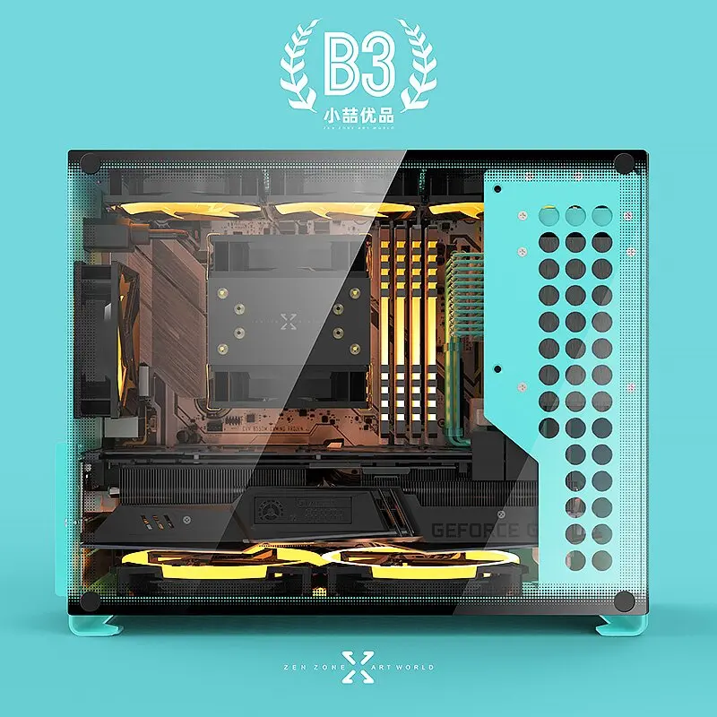 ZZAW Braveman B3 MATX กรณีสำหรับ PC อลูมิเนียมแชสซี SFX Power Micro เดสก์ท็อป Mini ITX DIY สำหรับเกมและบ้าน