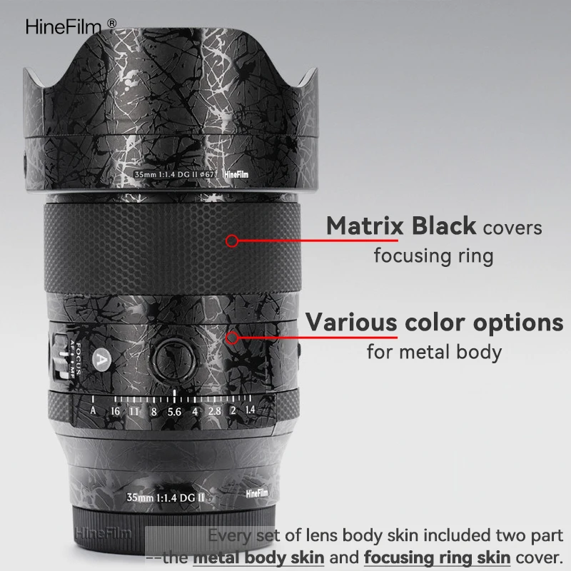 Hinefilm Skin for Sigma 35mm F1.4 DG II Art FE / L Lens Sticker 35 F1.4 II Wrap Cover 35F1.4 Second Generation Protective Skin