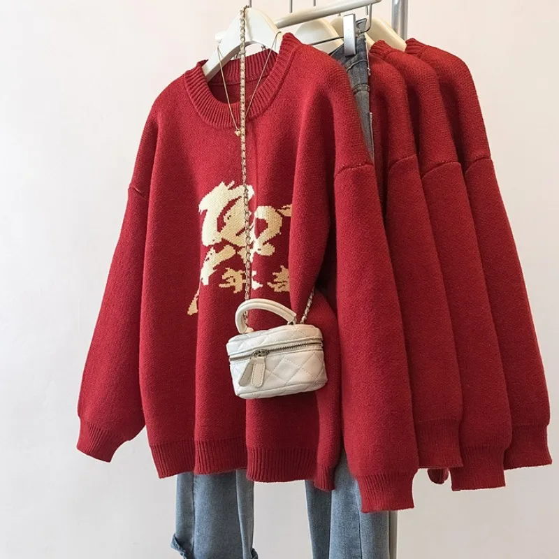 

plus Size Knitwear Lazy Sle Long Sve round Ne Women's Top Slimming Effect Autumn Winter New Arrival Casual Comfortable...