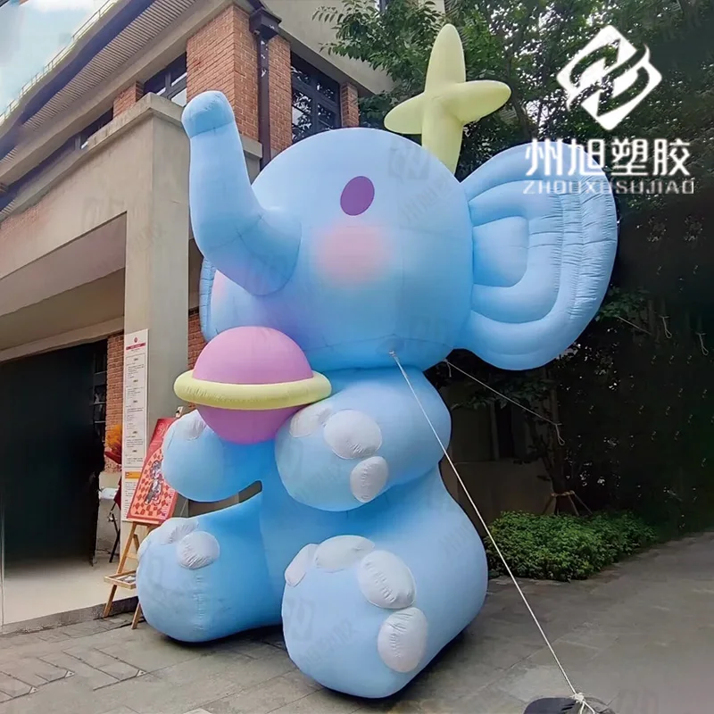 Inflatable cartoon air model holding planet elephant air model shopping mall display activity decorative props