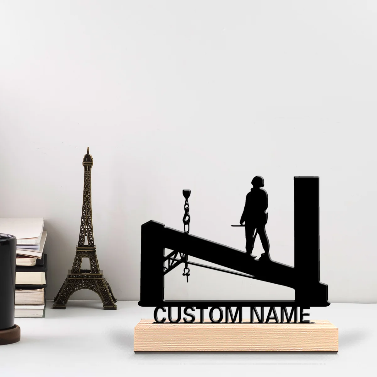 1 قطعة أزياء شخصية مخصصة الهندسة المدنية بناء تماثيل معدنية فن معدني مع قاعدة خشبية مناسبة كهدية للمحترفين #1