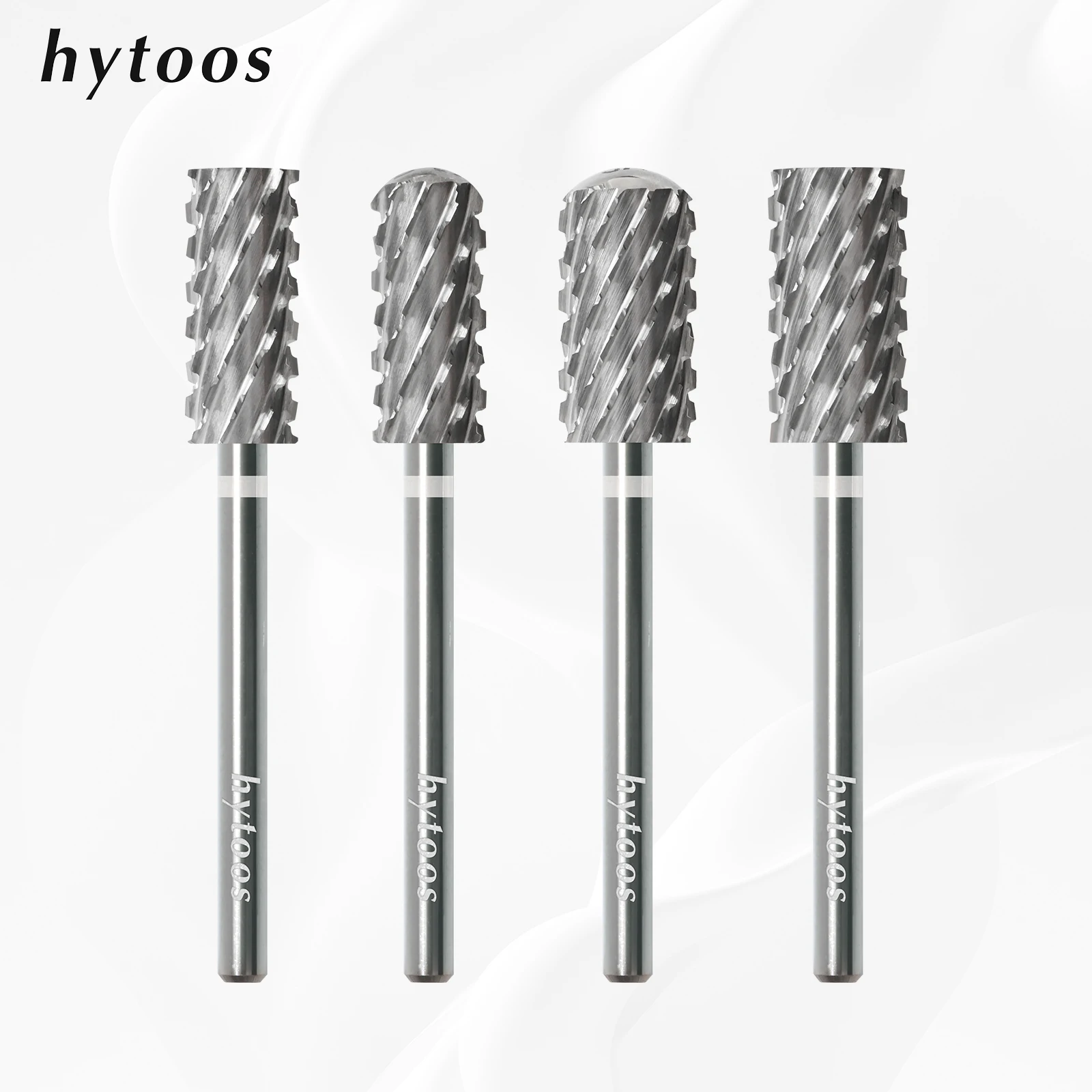 HYTOOS 5XC Pro Series Acrylic Nail Drill Bits 2 Way Safety 6.6mm Round Barrel Carbide Nail Bit Remove Hard Gel Drill Accessories