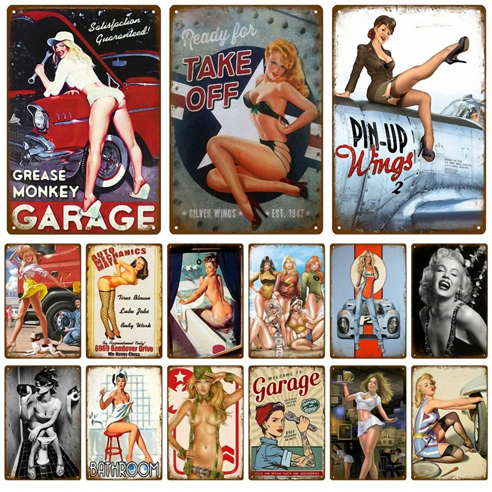10PCS Mixed Random Shipment Metal Signs Plate Tin Sign Vintage Plaque Bar Decoration Cafe Home Wall Decor Shabby Chic Painting 2