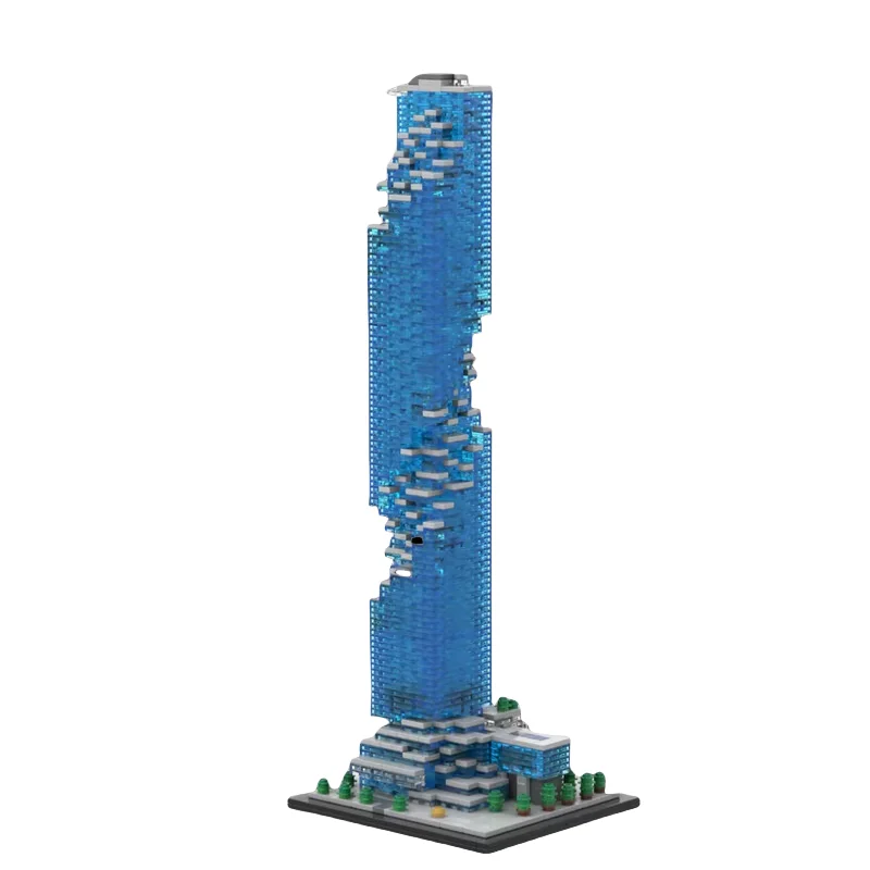 Bangkok 1:800 scale skyscraper series 1839pcs small particle MOC building block toy decoration creative holiday gift