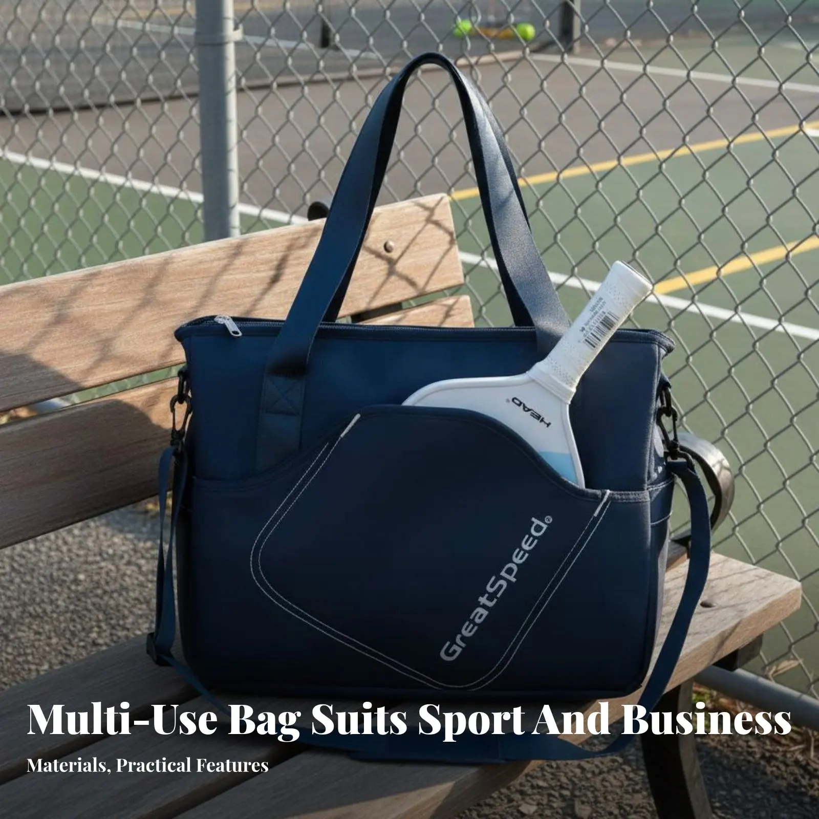 

Pickleball Paddle Bag Holds 2 Paddles Pickleball Shoulder Bag Racket Sport Carrier Double Carry Straps Large Storage Capacity