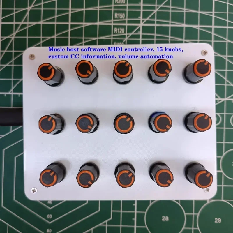 

Music host software MIDI controller, 15 knobs, custom CC information, volume automation