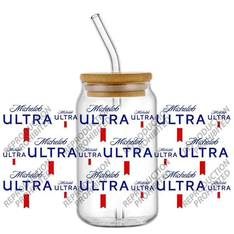 16oz Glass Can UV DTF Wraps Beer Style Beverage Label Stickers Waterproof DIY Transfer Decals for Cans