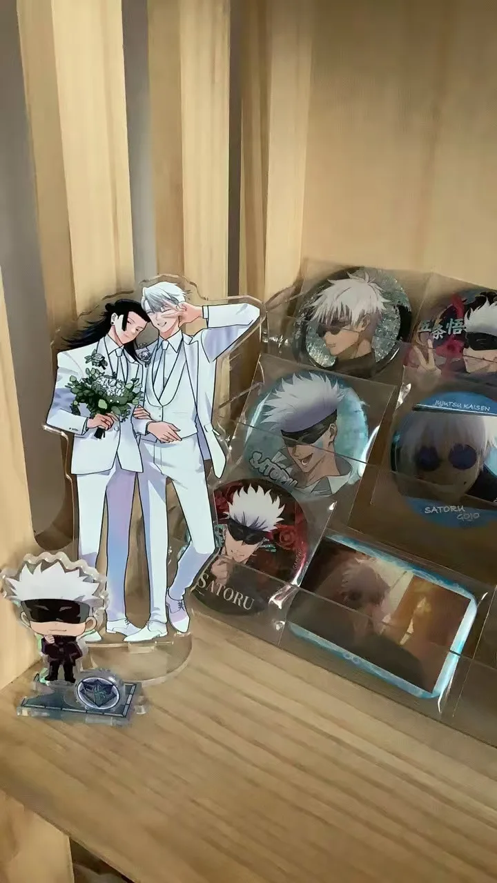 10 سنتيمتر أنيمي Jujutsu Kaisen الزفاف الاكريليك حامل Gojo Satoru Geto Suguru سطح المكتب الحلي الديكور