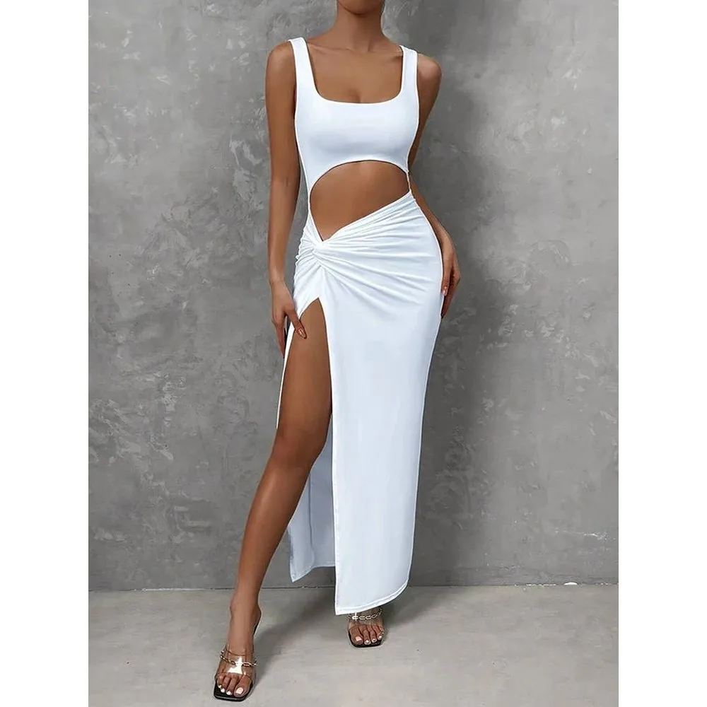 

Women's Summer Sexy Beach Long Dr Svel Strap Single Piece Other Material 00% Casual Faion Ladies Gown