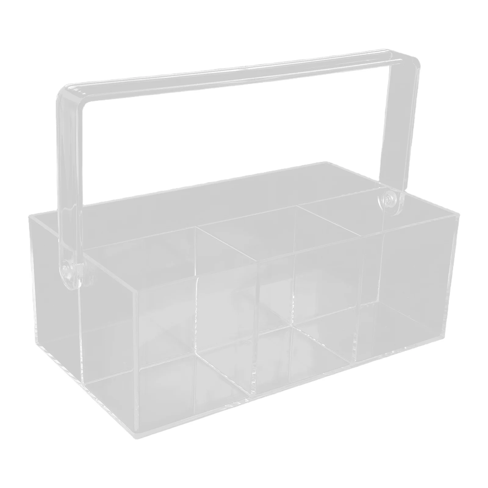 

Clear Acrylic Cutlery Storage Box Transparent Organizer Multi-Function Handle Kitchen Picnic Party Silverware Holder Tableware