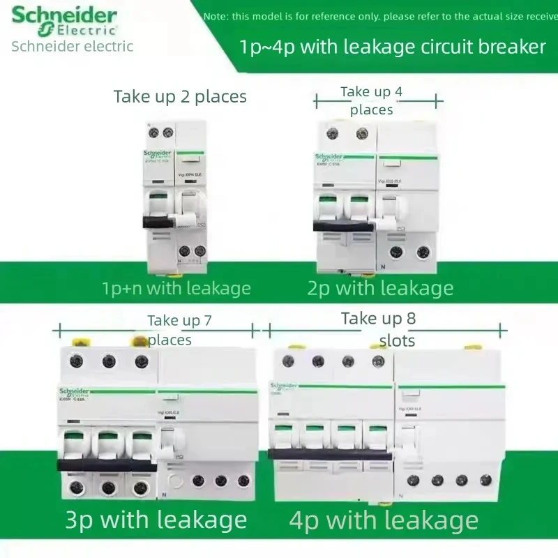 Schneider Electric A9 circuit breaker iC65N 2P 3P 4P 25/32A main ensures safe and efficient power supply with leakage protection