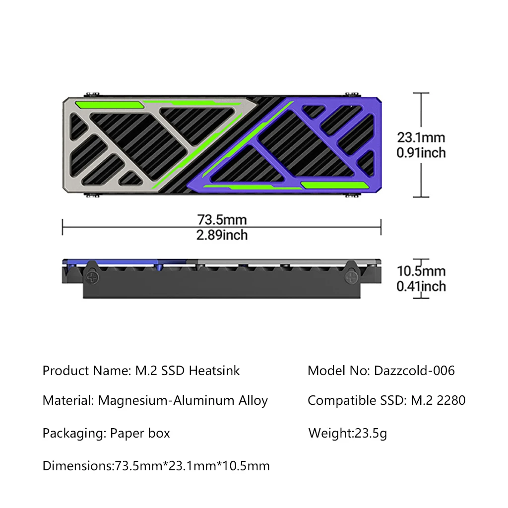 Für M.2 2280 NVMe SSD Kühler Aluminiumlegierung Kühlkörper 5-30 ℃ Temperaturreduzierung für Gaming-PC Desktop-Computer SSD-Kühlradiator – Detail 13