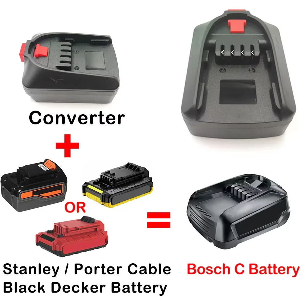 Adapter For Black Decker/Porter-Cable/Stanley 18V 20V Li-ion Battery Convert To for Bosch 18V PBA Li-ion Battery Power Tools