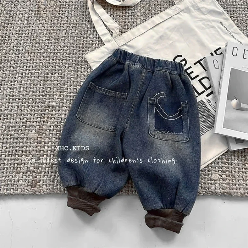 High Quality Thick Warm Winter Jean Thicken Winter Warm Cashmere Jeans Boys Kids Trousers Children Pants 1-6Y