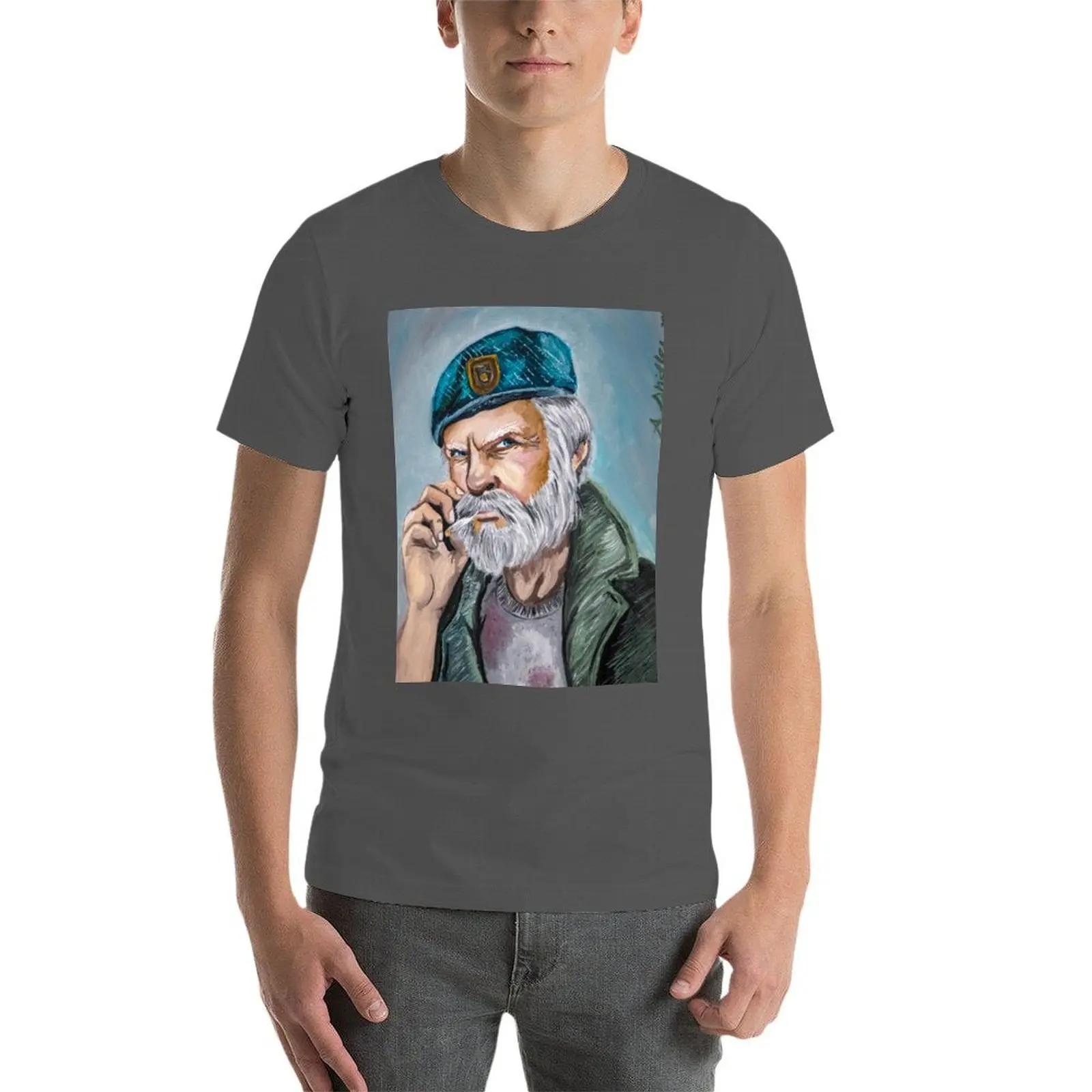 تي شيرت Bill Left 4 Dead Oil Painting تي شيرت مضحك تي شيرت قطني للرجال تي شيرت جرافيك