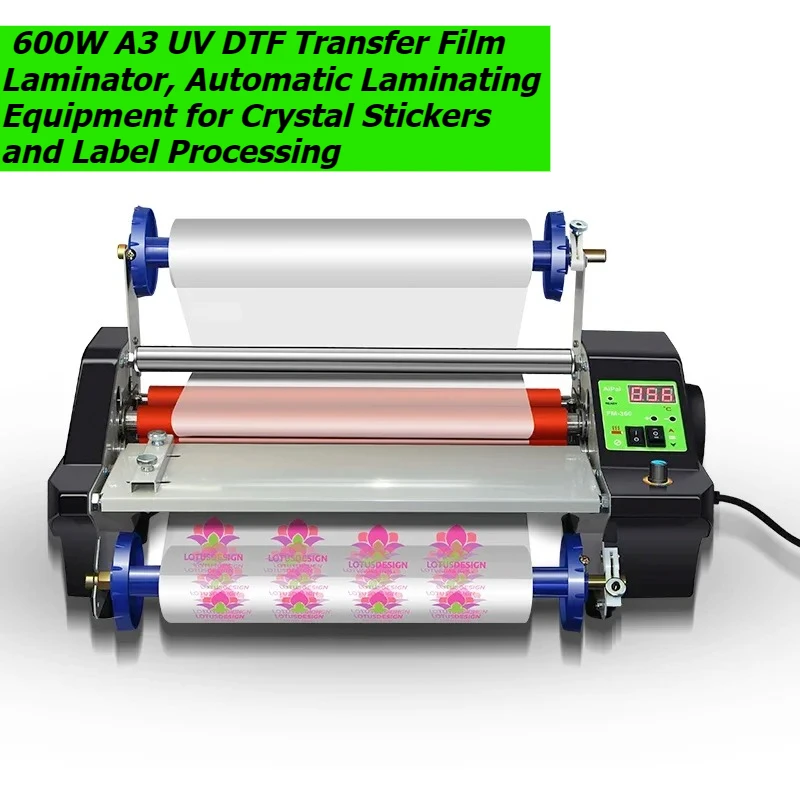 600W A3 UV DTF Laminating Machine, Professional Equipment for Crystal Sticker Transfer Film Lamination