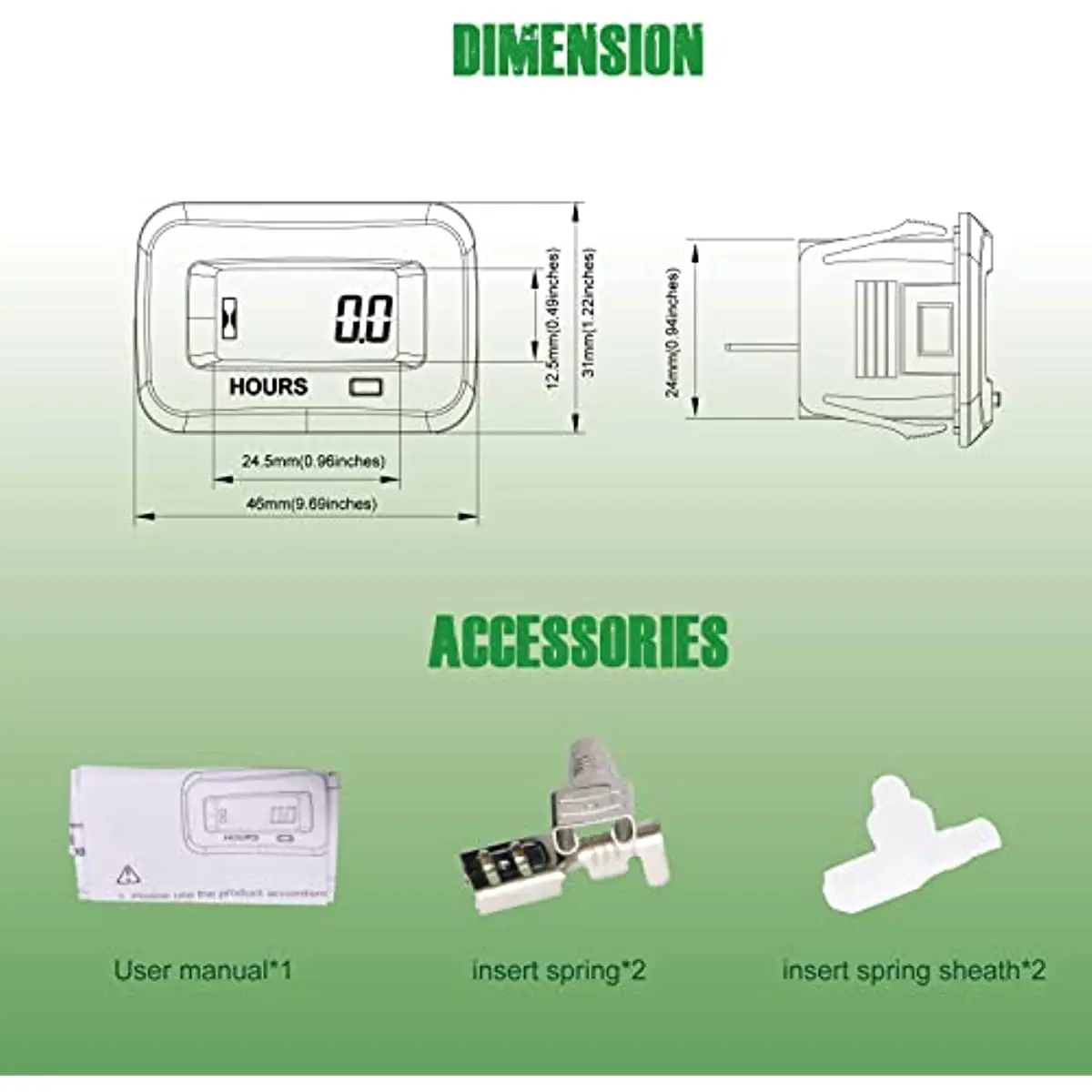 Wartungsstundenzähler, einstellbarer digitaler Versorgungszähler, Timer für ACDC 5–277 V, verschiedene Rasenmäher, Traktor, Generatoren – Detail 14