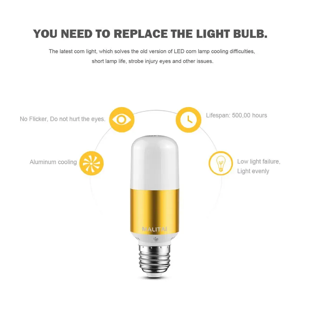 10 PCS LED Light Bulb Corn Lamp E27 E14 5W 7W 9W NO Flicker Constant Current Real Power Smart IC  Indoor Home Decor 85V-265V