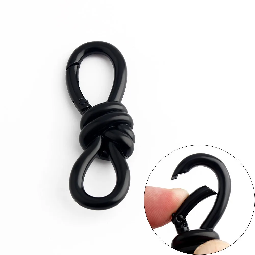 2pcs Keyring Hook Twist Knot Spring Buckle Bag Extension Buckle Zinc Alloy Shortening S Type Shape Clasp Multicolor