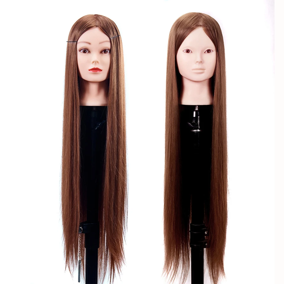 30Inchs 80cm Mannequin Head High Temperature Fiber Training head For Braiding Hairstyle Hairdressing Long Mannequin Head