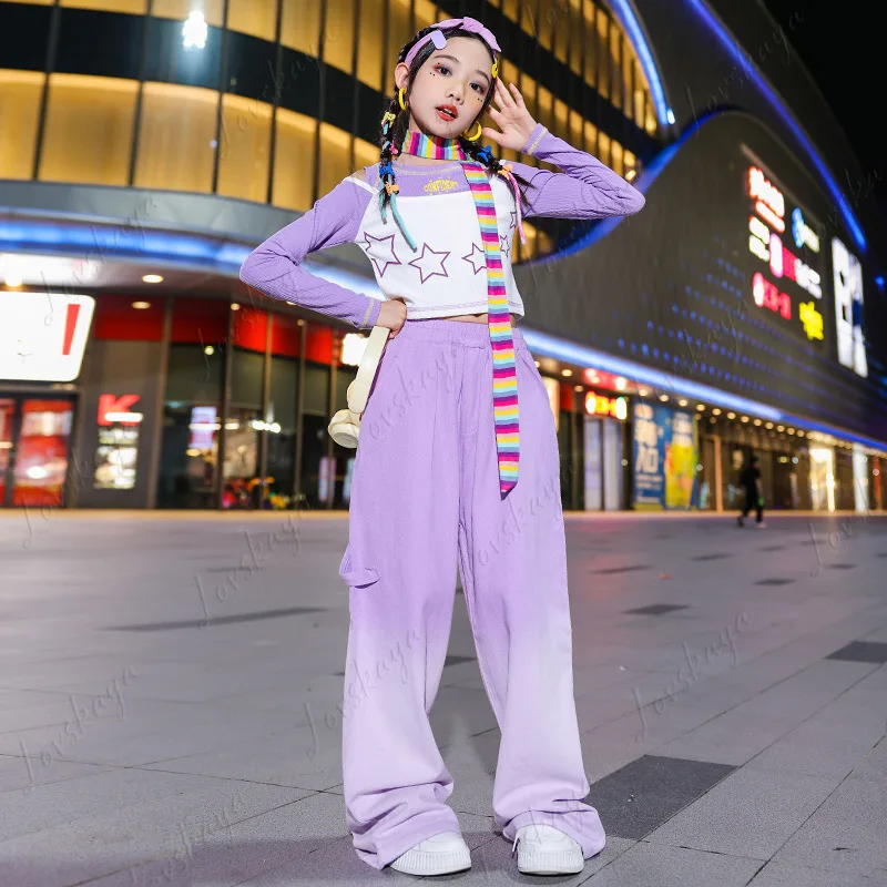 

Костюм для джазовых танцев для девочек, модель подиума, модный крутой модный костюм дофамина с открытыми плечами, жареный уличный костюм для девочек