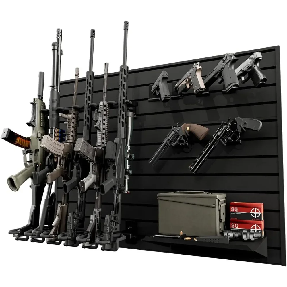 Lift Up Display Rack for Firearms, Wall Mounted Display Rack, Modular Tactical Wall That Can Store 6 Pistols and 6 Rifles