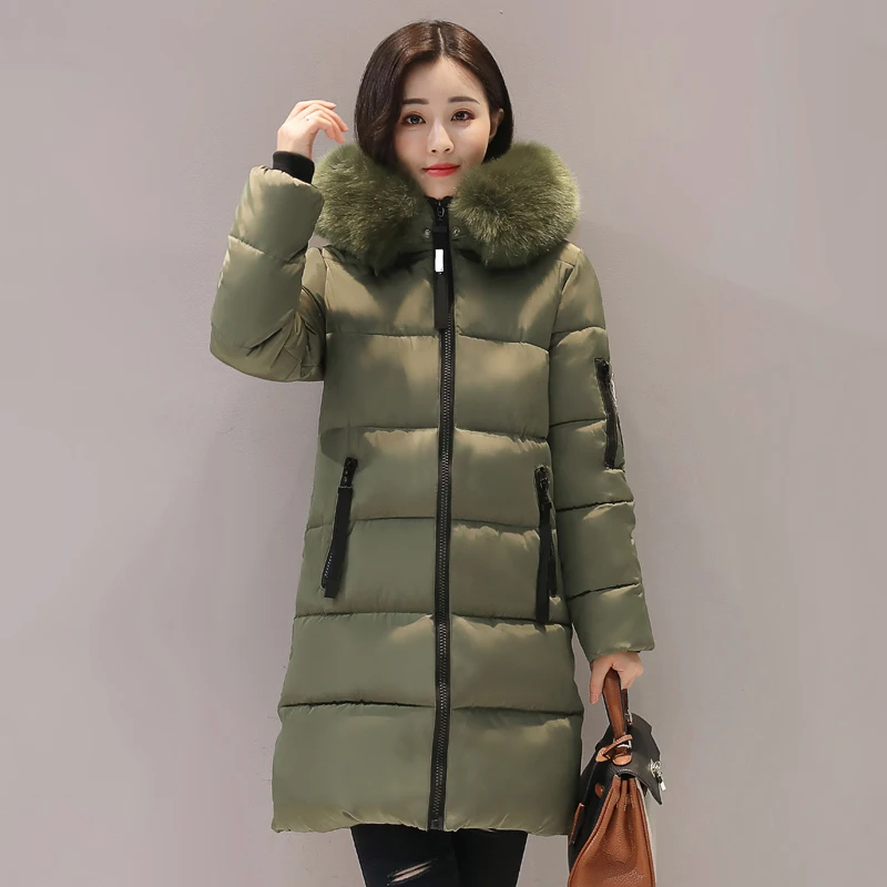 2023 new hooded loose long women winter jacket with fur collar warm thick parka cotton padded female fashion womens coat parkas