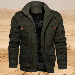 Chaquetas militares de moda para hombres, abrigos multibolsillos, Parkas gruesas y cálidas informales de algodón de alta calidad, Otoño e Invierno