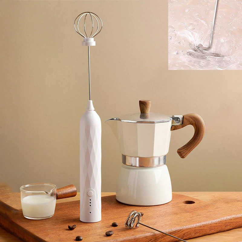 جهاز رغوة الحليب الكهربائي اللاسلكي ، مضرب البيض المخفوق ، USB قابل لإعادة الشحن ، أدوات القهوة المحمولة باليد ، خلاط هزاز الحليب
