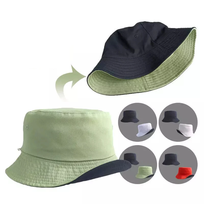 

Хлопковая панама, двусторонняя уличная пляжная солнцезащитная кепка унисекс, уличная солнцезащитная шляпа, кепка для рыбалки и охоты, 60-62 см, большой размер