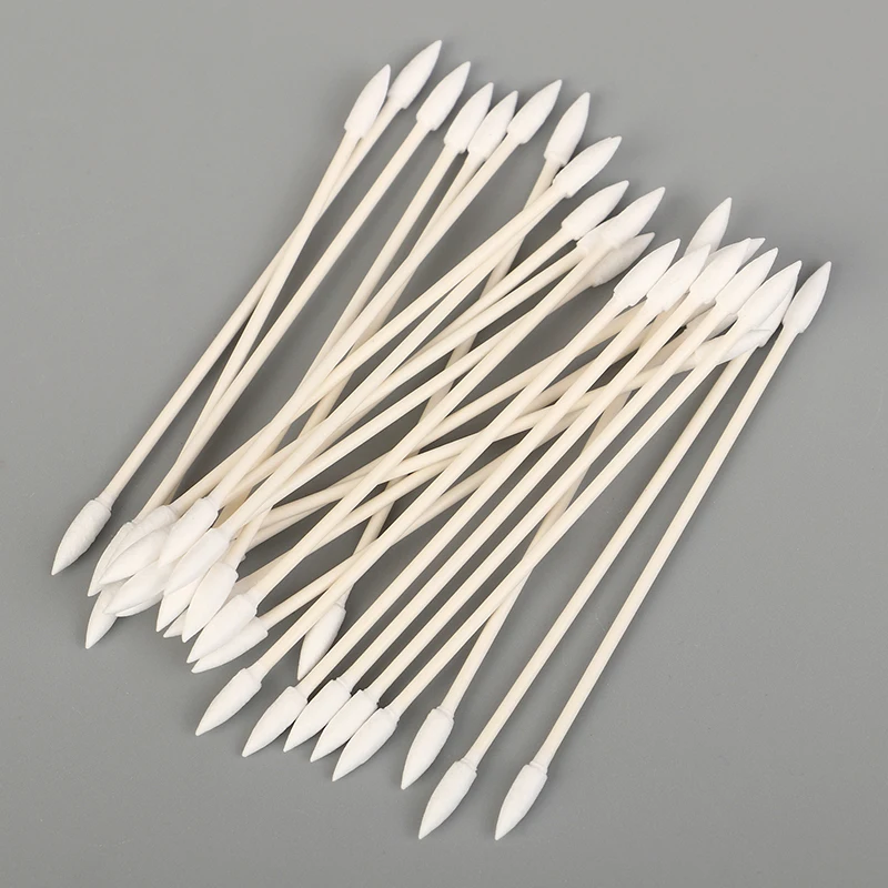 25pcs/bag Disposable Cotton Swab Cosmetics Permanent Makeup Health Ear Jewelry Clean Sticks Buds Tip Cotton Head Swab