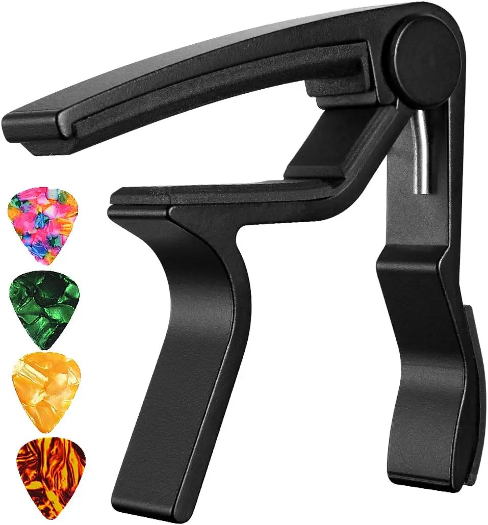 

Guitar Capo for Acoustic Electric Guitar, Black Steel Spring Design for Clear Sound and Quick Key Changes