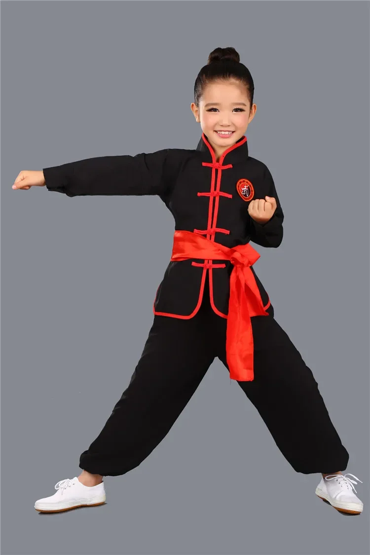 

Children's martial arts clothing martial arts girls boys Kung Fu Tai Chi long sleeved children's performance Fu Qingcang