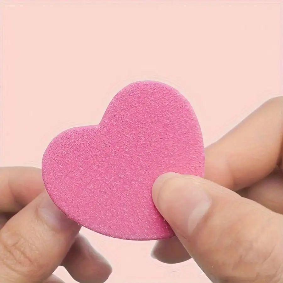 Kit de nail art 3 pièces – Brosse à points, tampon cœur et lime en bois pour manucure professionnelle