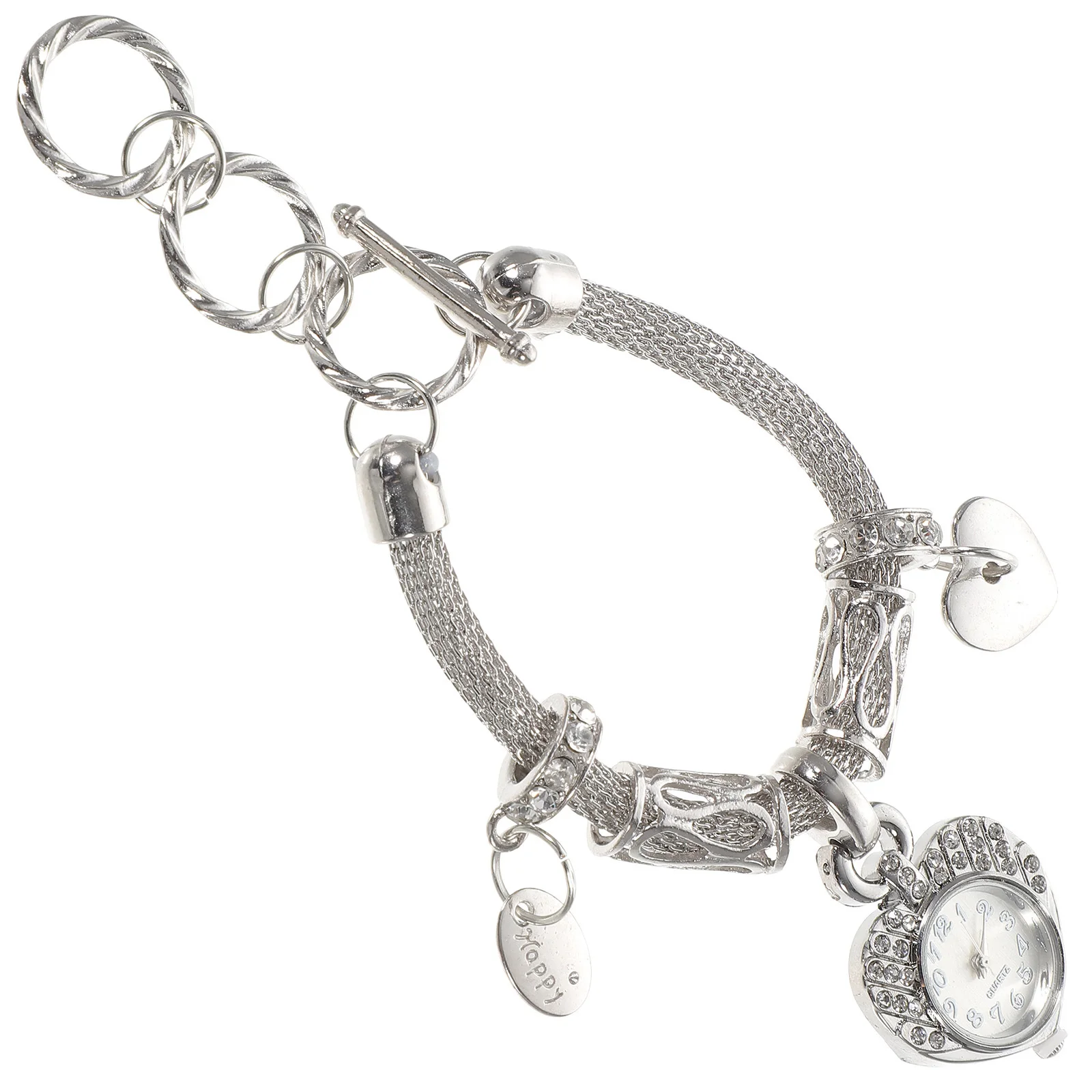 1 قطعة حجر الراين رصع سوار ساعة كل مباراة نمط مريح اليد مجوهرات للسيدات فريد المعصم سلسلة سحر سوار #4