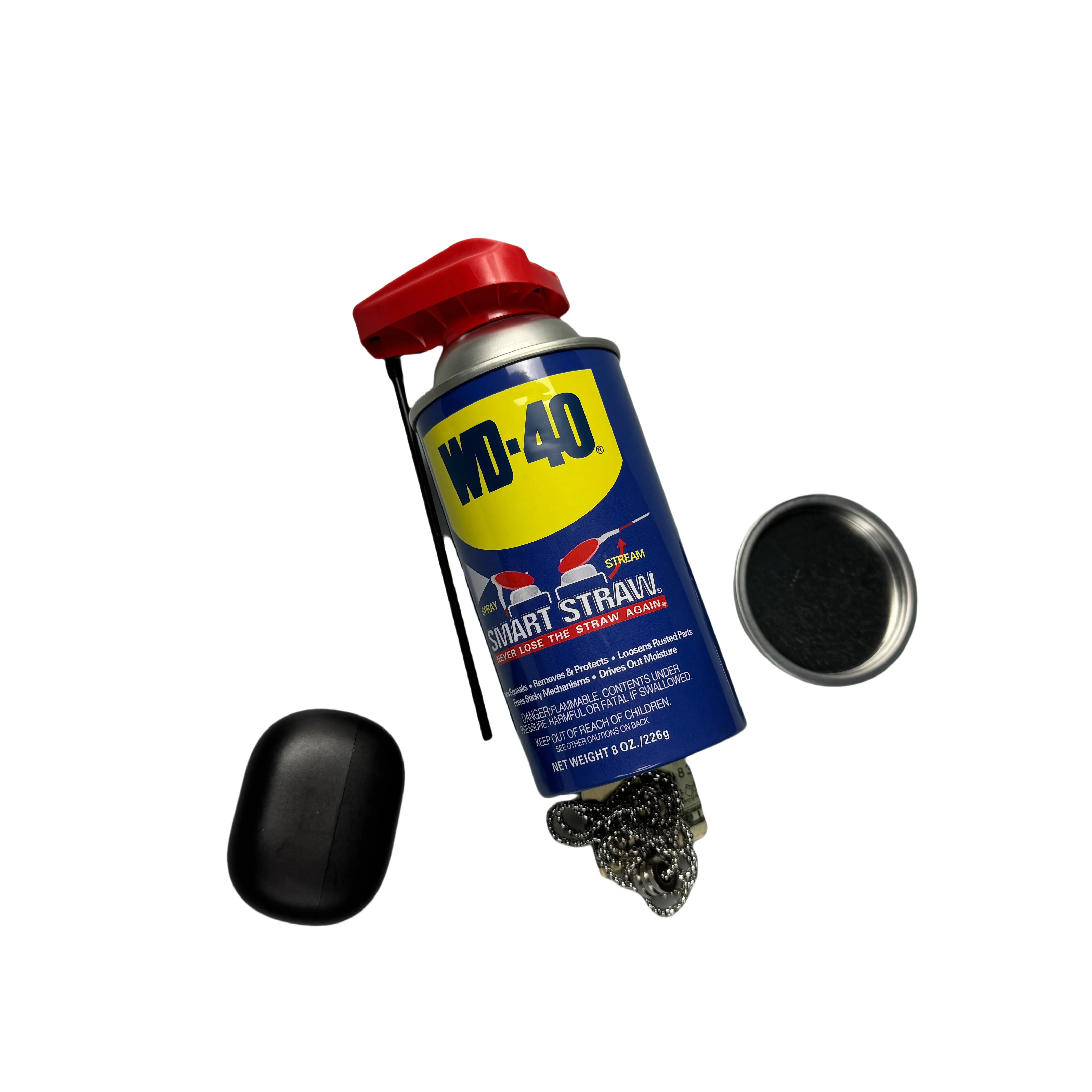 Boîte de rangement sûre de dérivation de pulvérisation de paille intelligente avec compartiment caché pour clés, espèces et objets de valeur