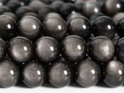 Genuine Natural Silver Obsidian Beads Grade AAA Gemstone Round Loose Beads 4/6/8/10mm for DIY Jewelry Making