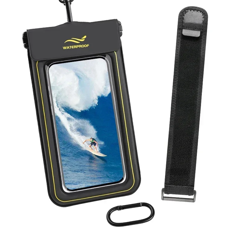 HAISSKY Armband Belt Float Waterproof Swimming Bags For iPhone 17 16 15 14 13 Pro Max 16 Plus 17 Air 16E With Hook Diving Pouch