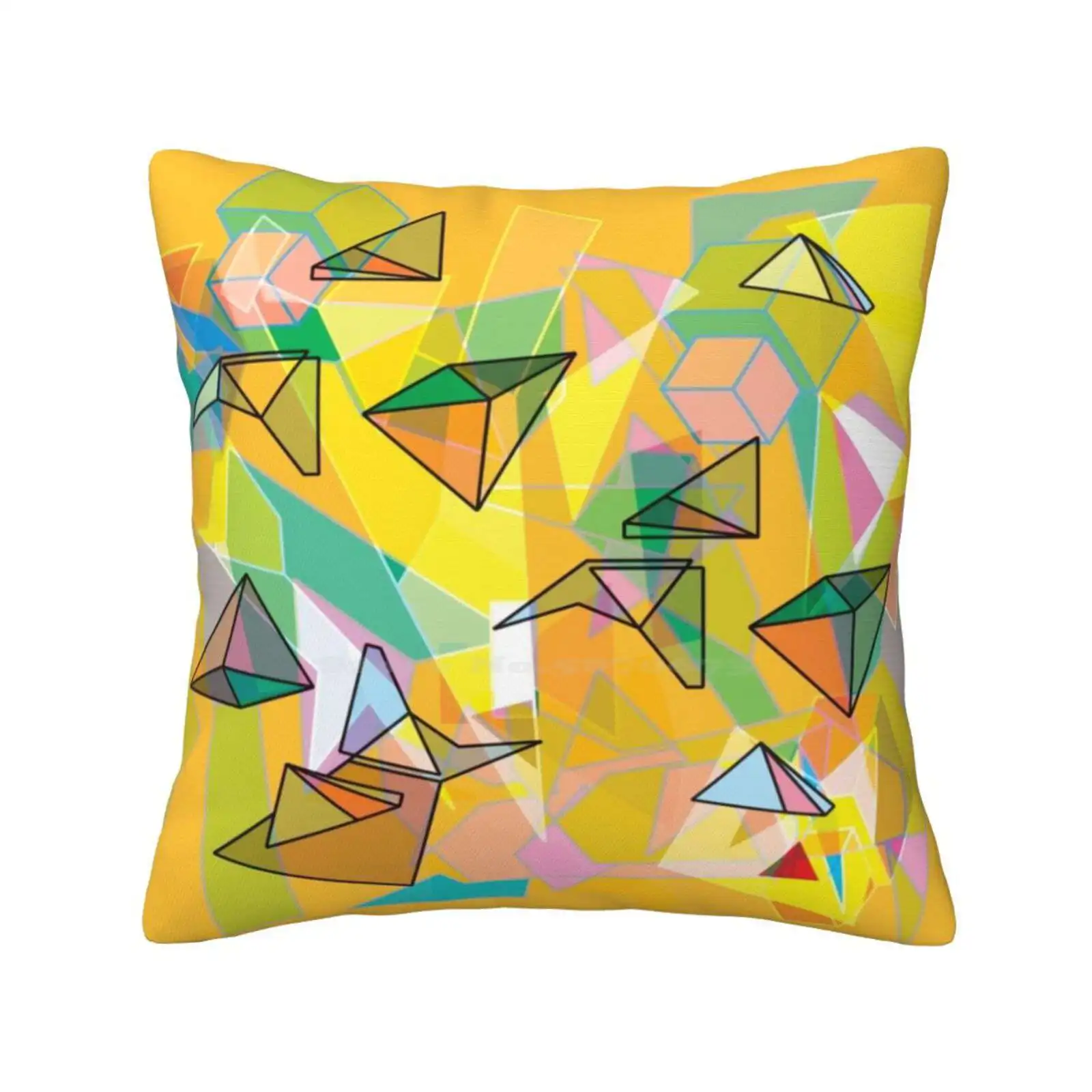 

Shapes In Orange Pillow Cover Hug Pillowcase Abstract Shapes Orange Colorful Geometry Geometric Modern