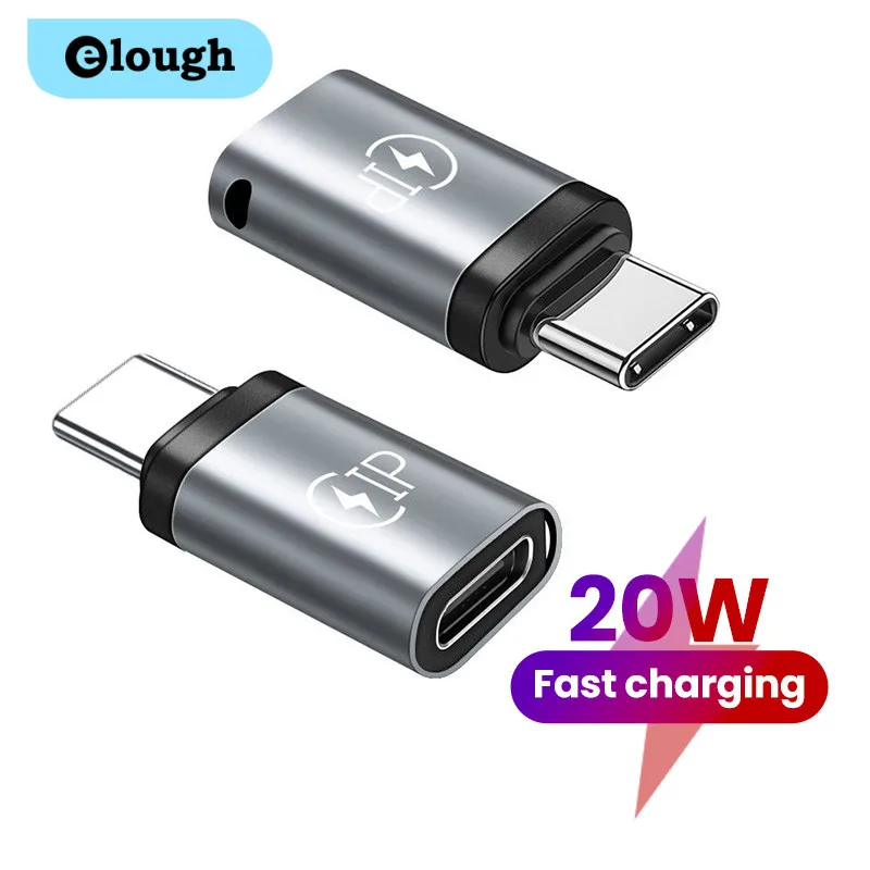 Elough ios to USB C Male Adapter Fast Charging Adaptador 20W Ios to Type C for IPhone 15 Huawei Xiaomi Samsung