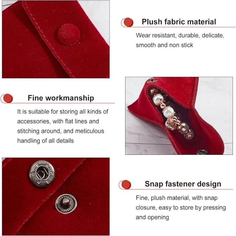 2Pcs Double-Sided Flocking Jewelry Storage Bag Gift Bag for Bracelets Necklaces Rings Earrings And Other Small Accessories