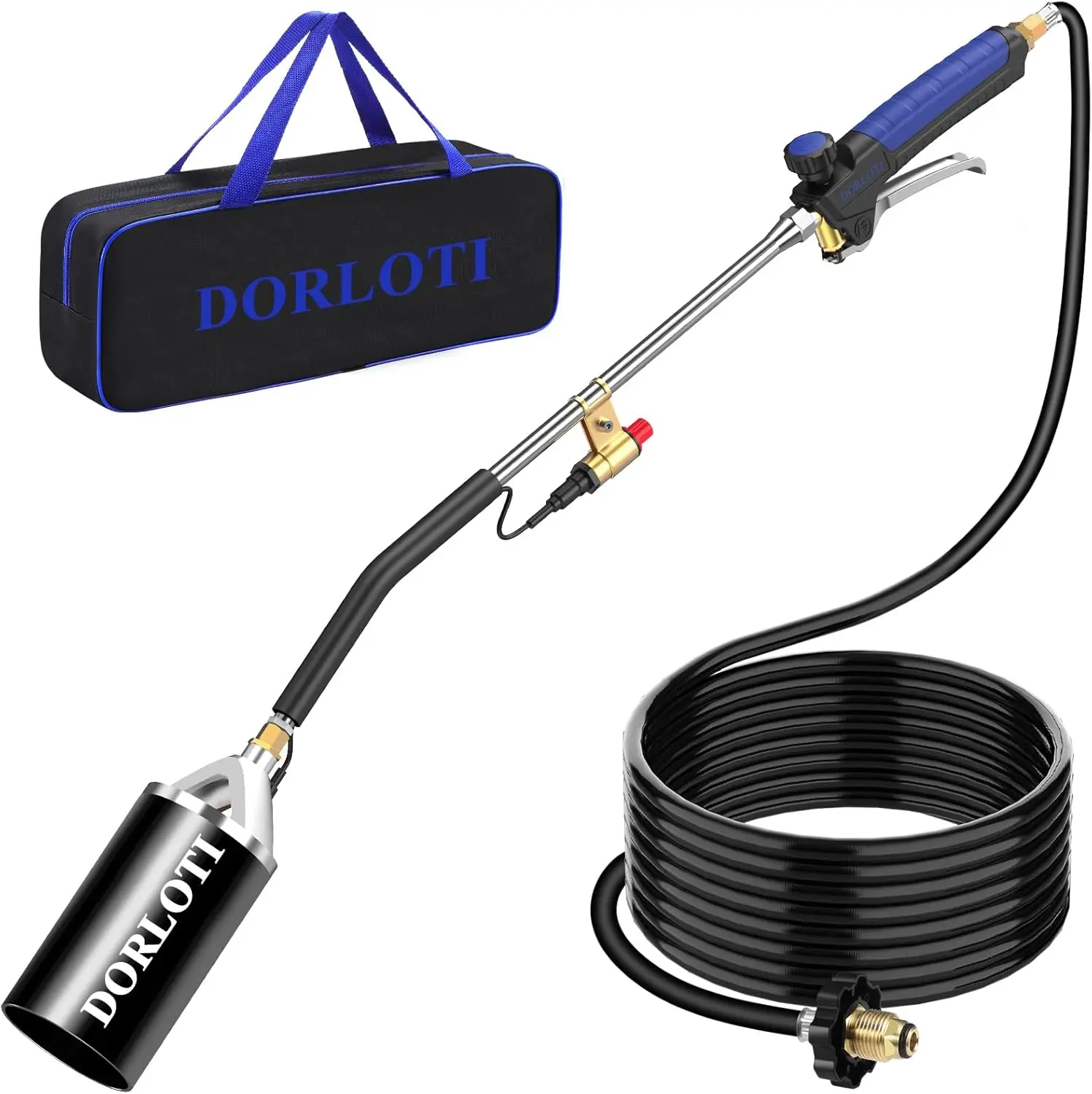 

High Output Propane Torch Kit with Storage Bag, Self-Igniter, Turbo Trigger & 10FT Hose for Weeding, Roofing, Melting Ice