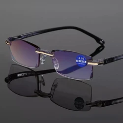 Reading Glasses Men Magnification Eyewear Presbyopic Glasses Diopter +1.0 To +4.0 Mens Glasses Clear EyeGlasses Blue Light Gafas