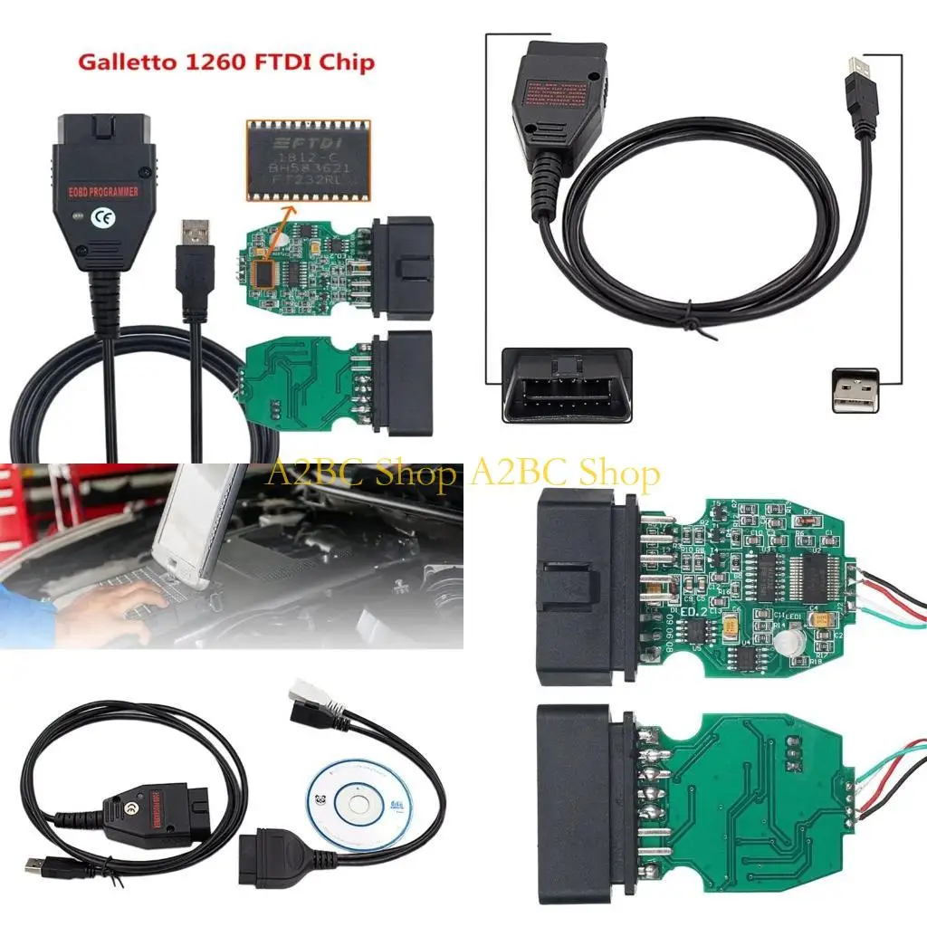 

Диагностический инструмент A2BC, кабель OBD2, сканер Galletto 1260, инструмент для настройки чипов, автомобильный