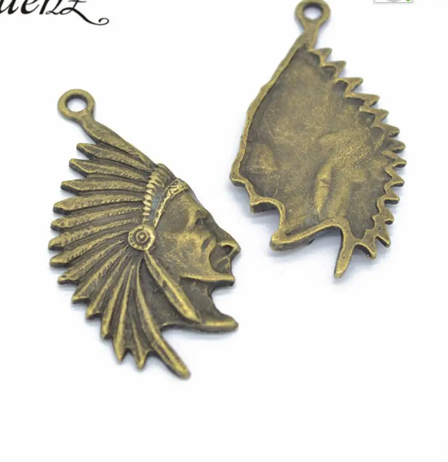 2pcs Silver Color 56*29mm Indian Chief Charms Pendant Fit DIY Handmade  Making Metal Alloy Accessories F0708