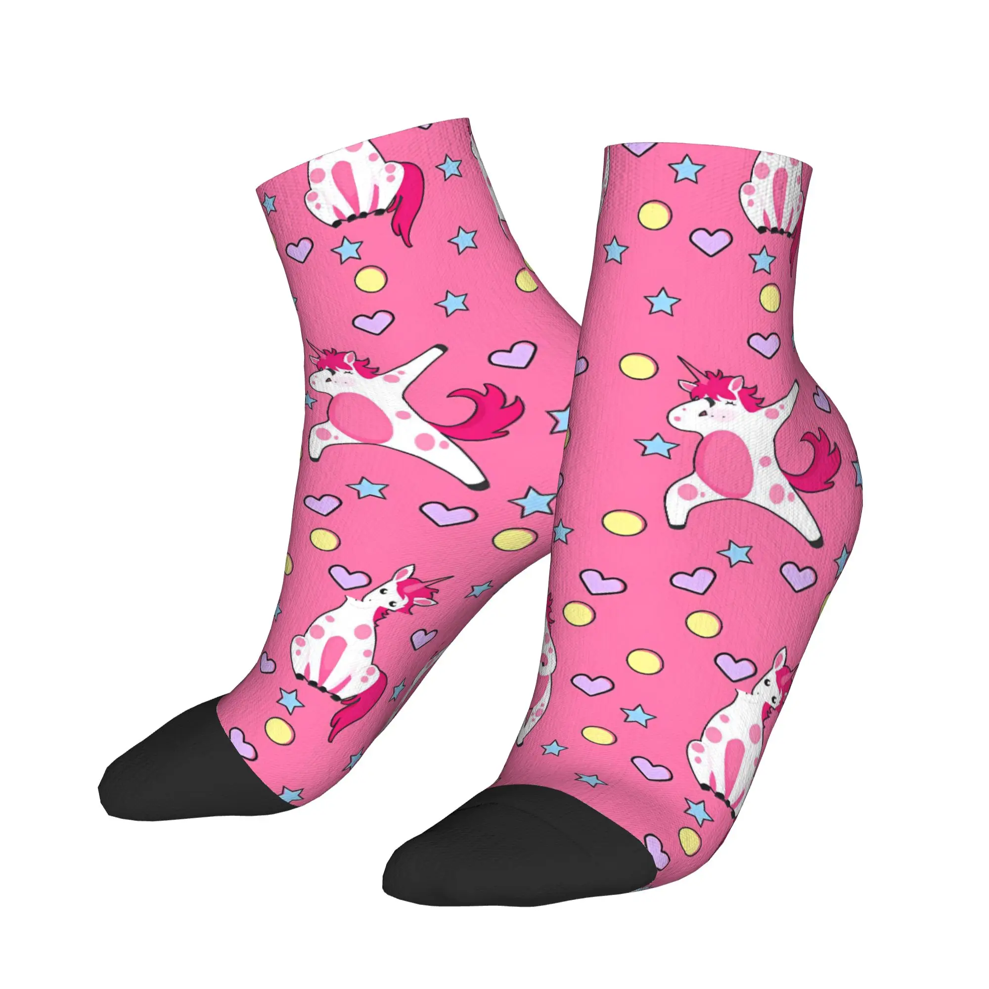 

Unisex Men Socks Cute Bright Unicorn Trendy Breathable Ankle Sock Spring Graphic Cycling Non-Slip Socks