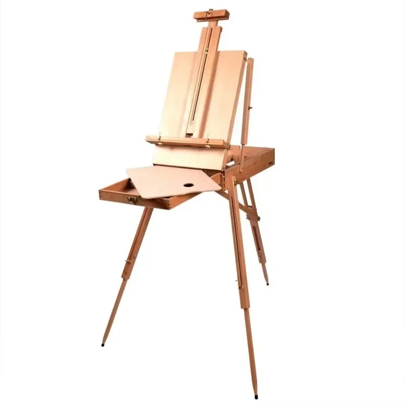 Artist Wooden Paint Easel Portable Durable Display Sketch Box Foldable Easy-to-Carry Storage Solution