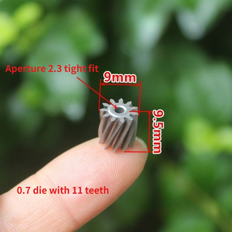 10PCS Metal gear 0.7 die 11-tooth helical gear 2.3mm inner hole